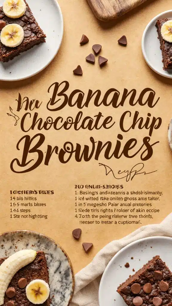 Delicious Banana Chocolate Chip Brownies fresh out of the oven