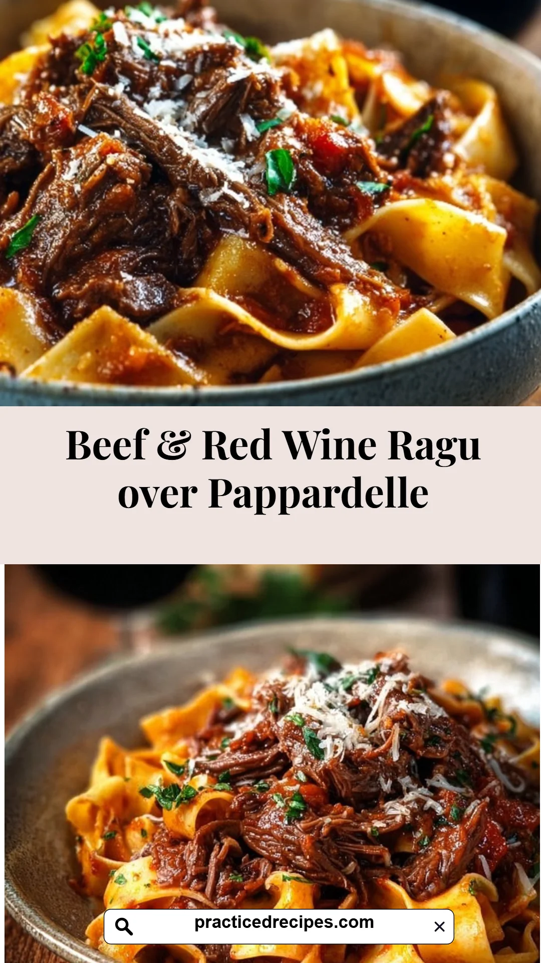Beef & Red Wine Ragu over Pappardelle