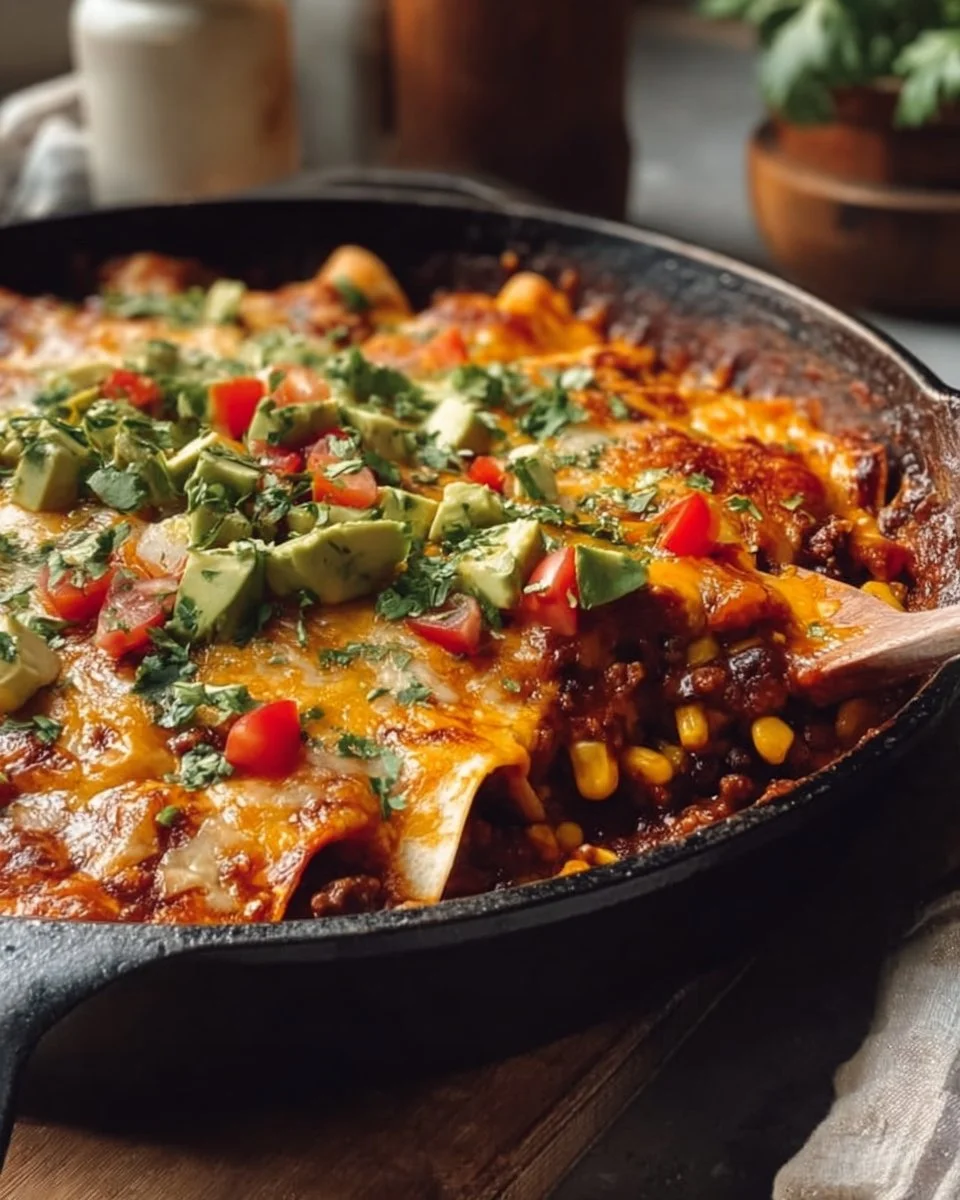 Beef Skillet Enchiladas