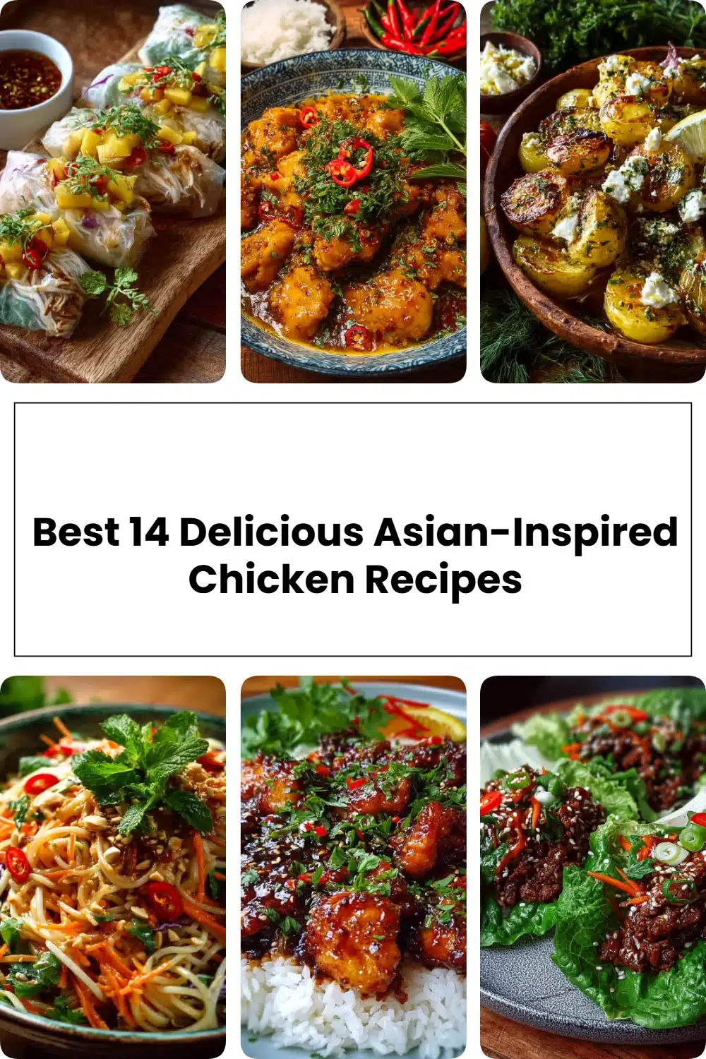 Delicious Asian-inspired chicken recipes featured in a colorful dish