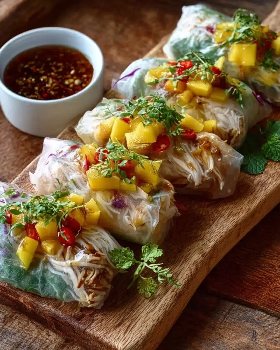 Chicken Mango Rice Paper Bundles