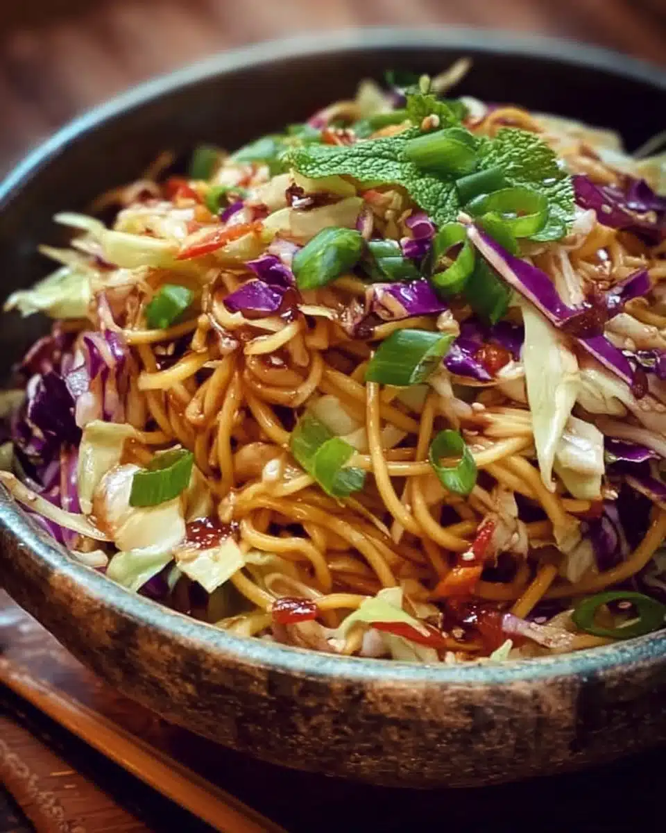 Spicy Hoisin Noodle Cabbage Slaw