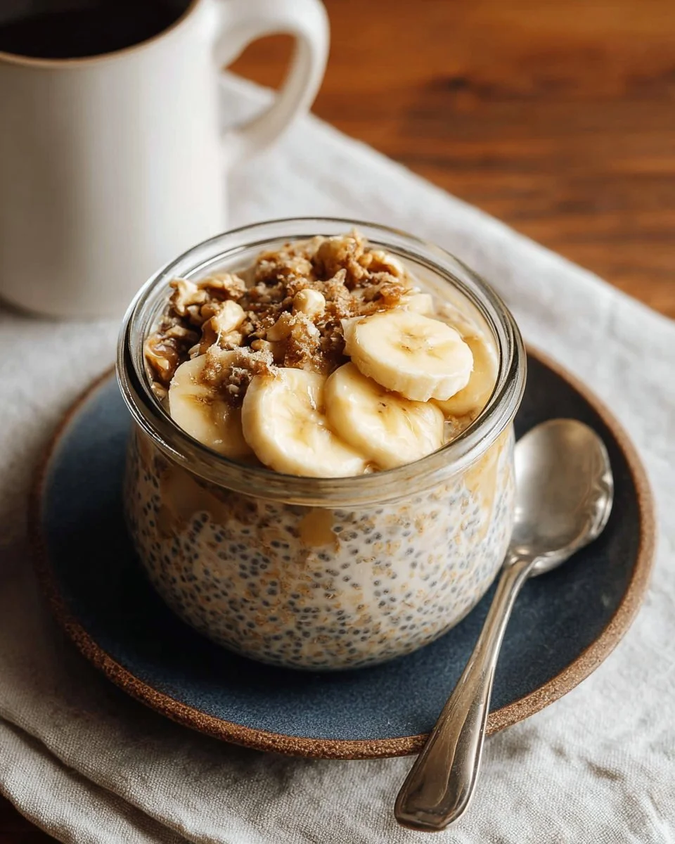 Bowl of brown sugar overnight oats topped with fruits and nuts