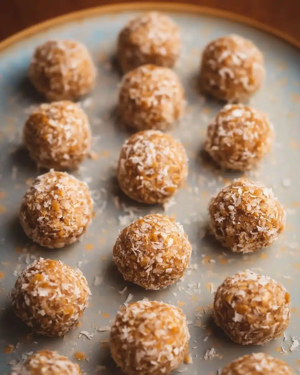 Delicious butterscotch protein balls, healthy snack packed with protein.