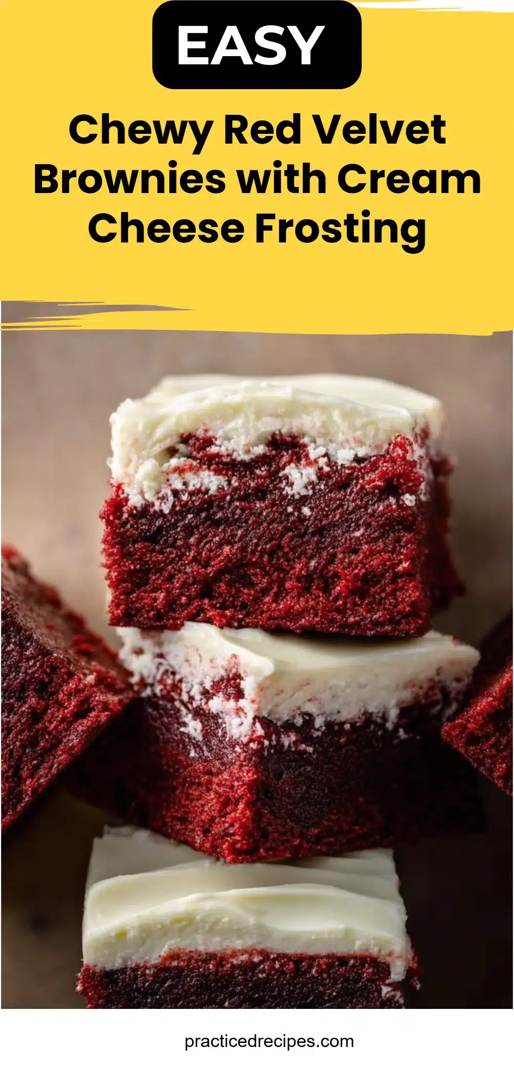 Chewy Red Velvet Brownies with Cream Cheese Frosting