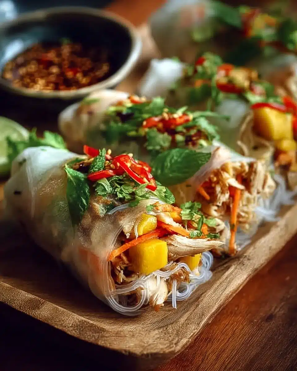 Chicken Mango Rice Paper Bundles
