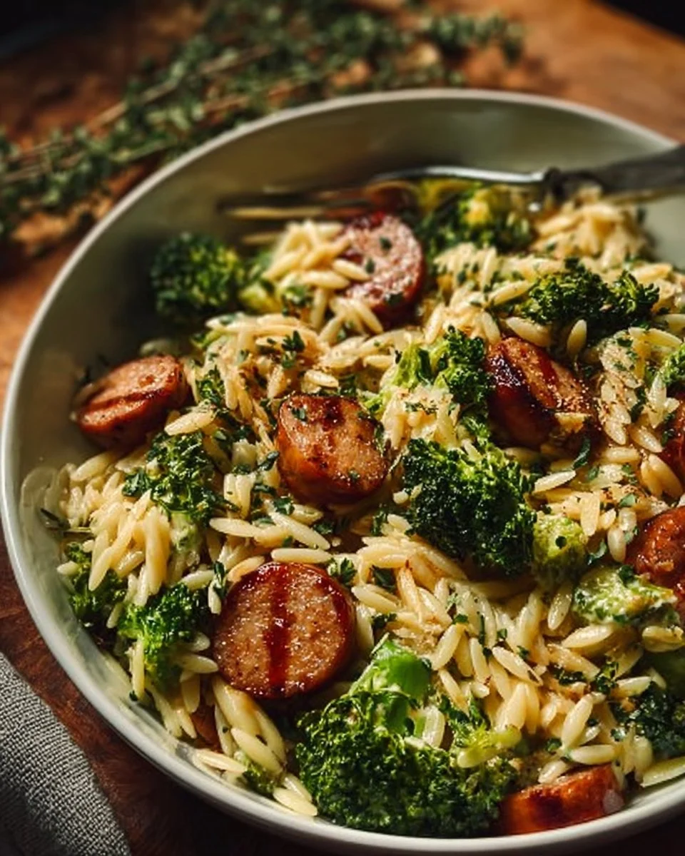 Chicken Sausage and Broccoli Orzo