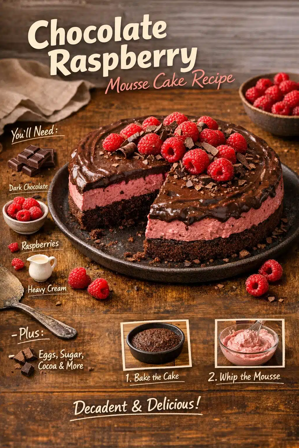 Chocolate Raspberry Mousse Cake Recipe