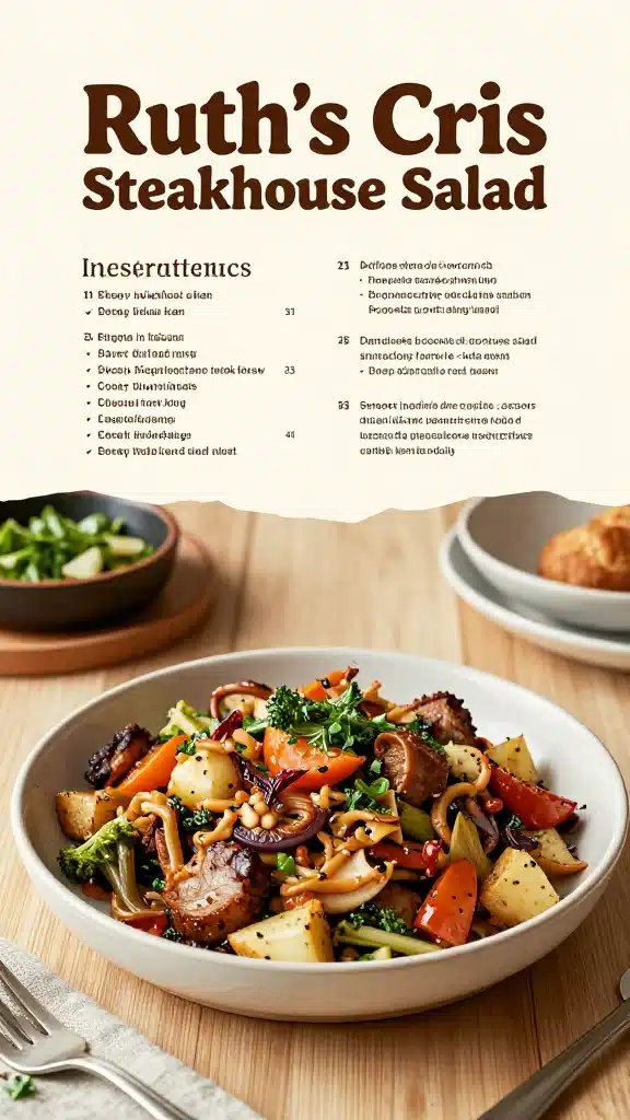 Copycat salad from Ruth's Chris Steakhouse with fresh ingredients and dressing