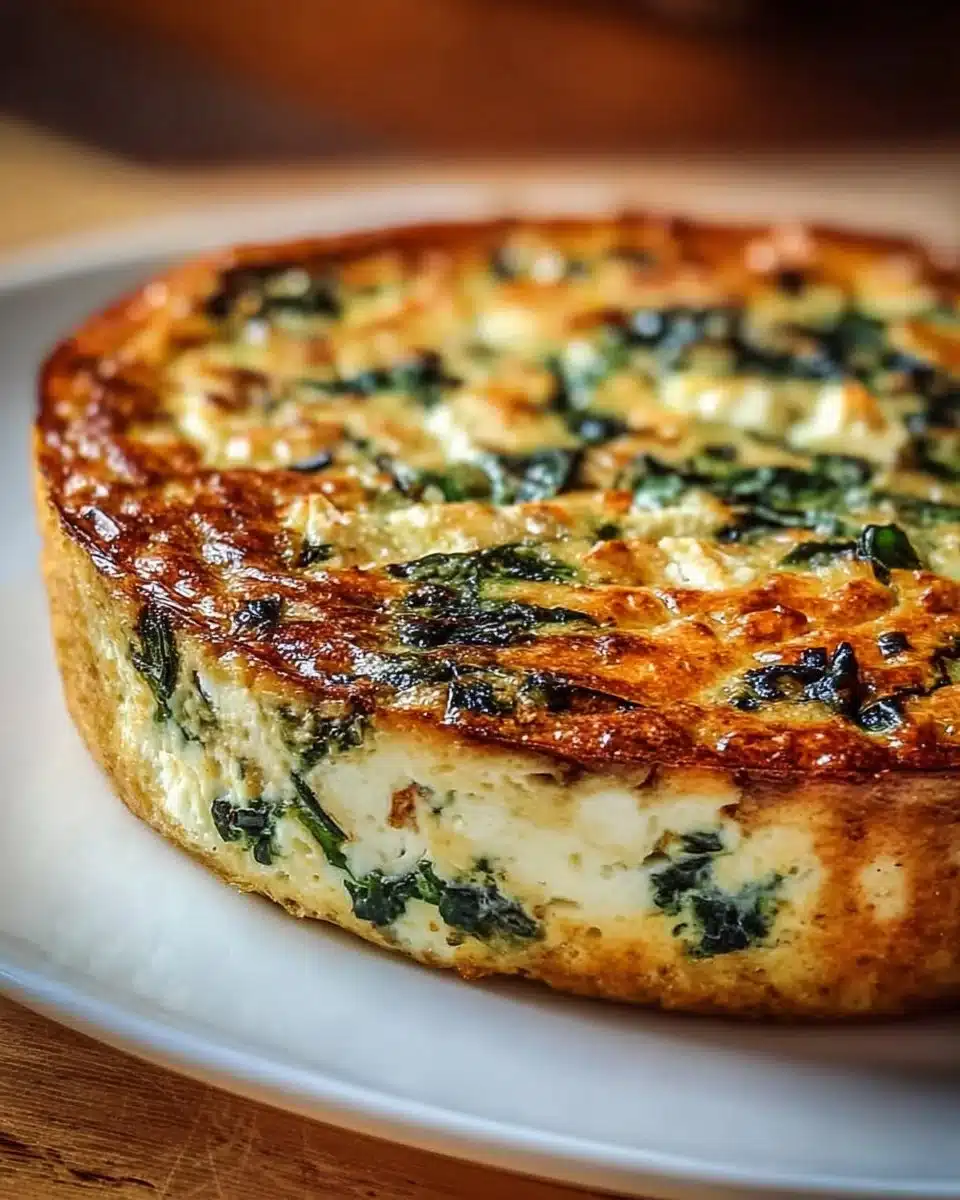 Cottage Cheese and Spinach Crustless Quiche, a healthy and tasty recipe