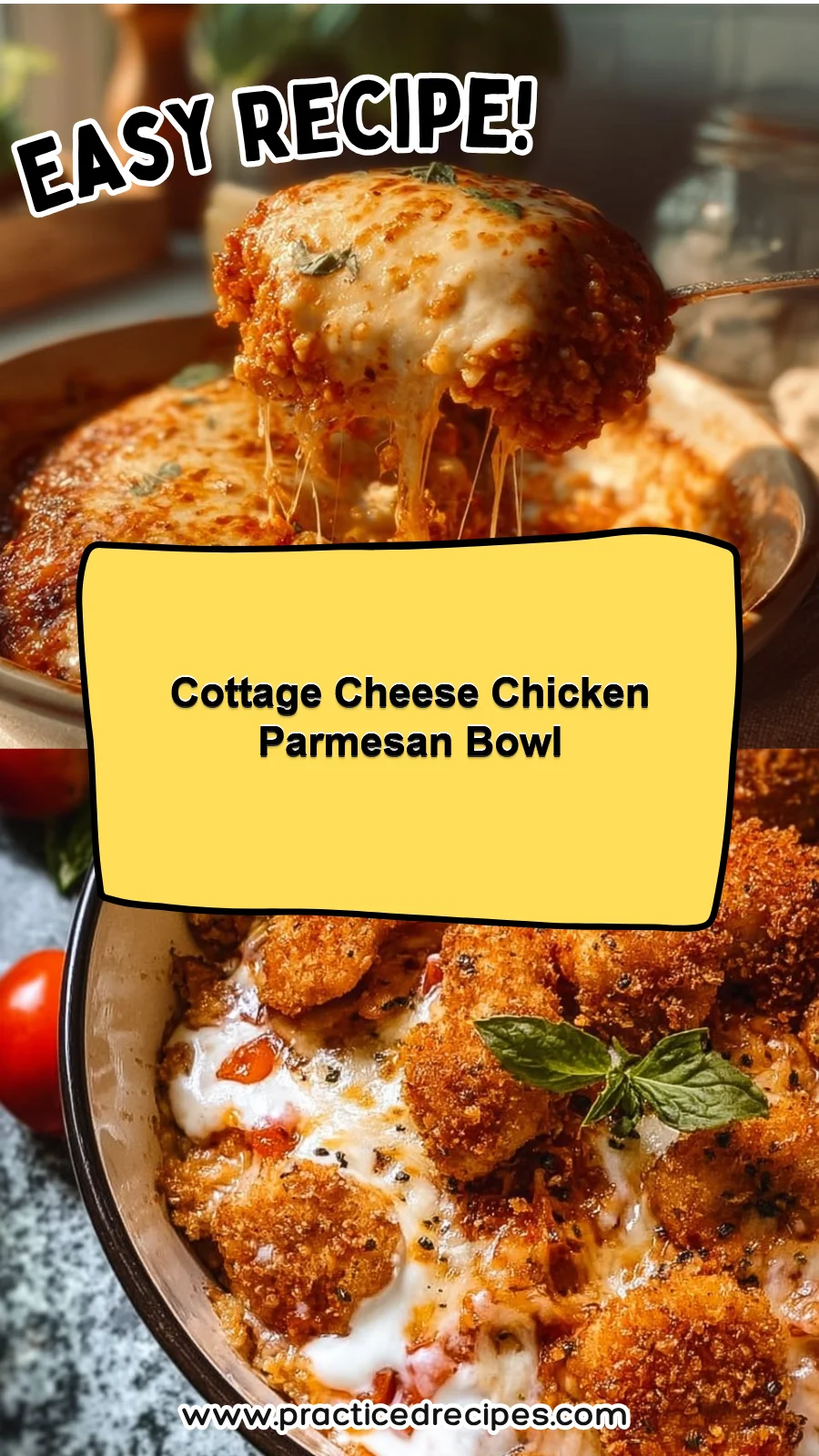 Cottage Cheese Chicken Parmesan Bowl