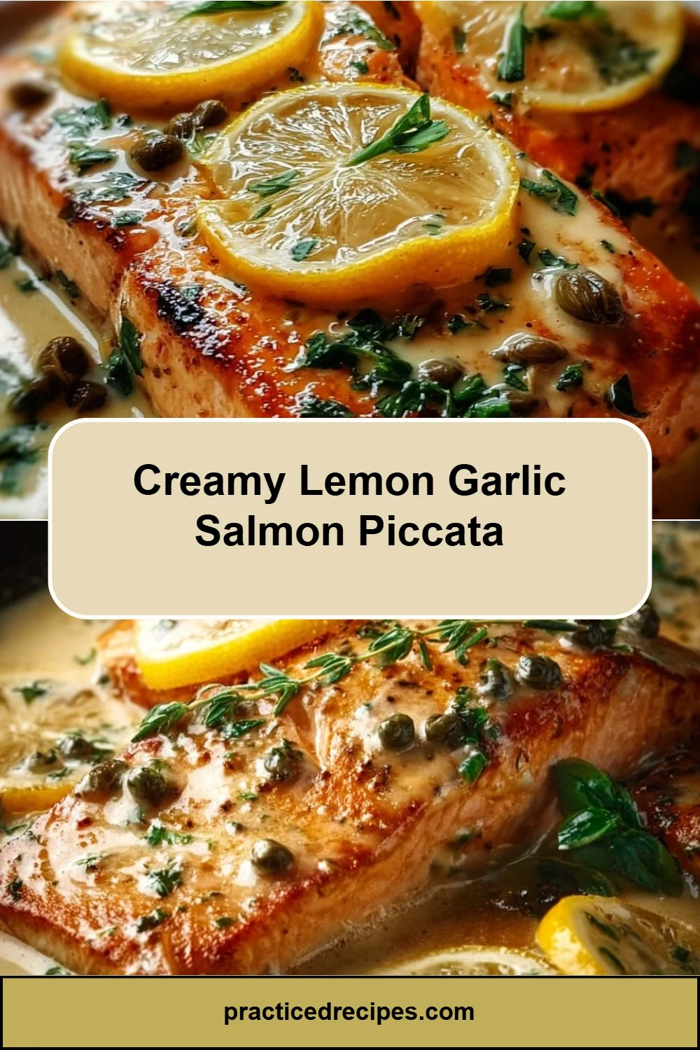 Creamy Lemon Garlic Salmon Piccata