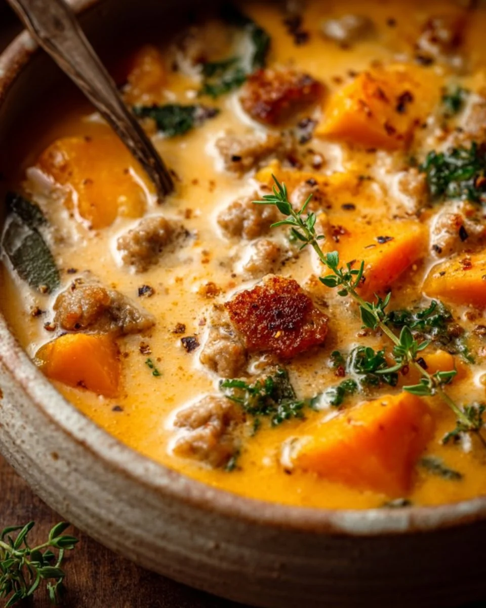 Creamy Sweet Potato and Sausage Soup