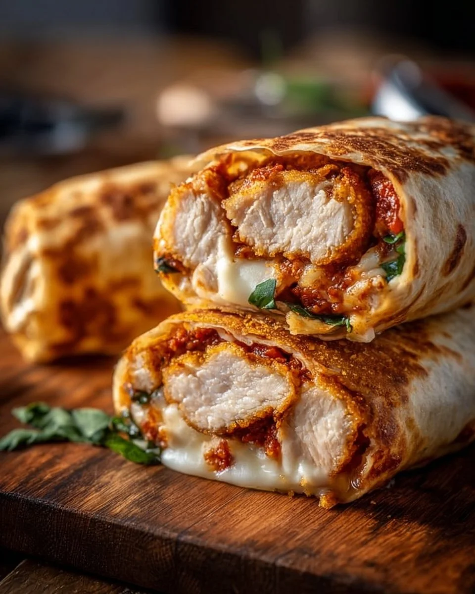 Crispy Air Fryer Chicken & Mozzarella Wraps