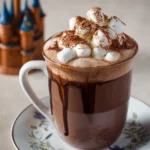 Delicious Disneyland-inspired hot chocolate topped with whipped cream and sprinkles