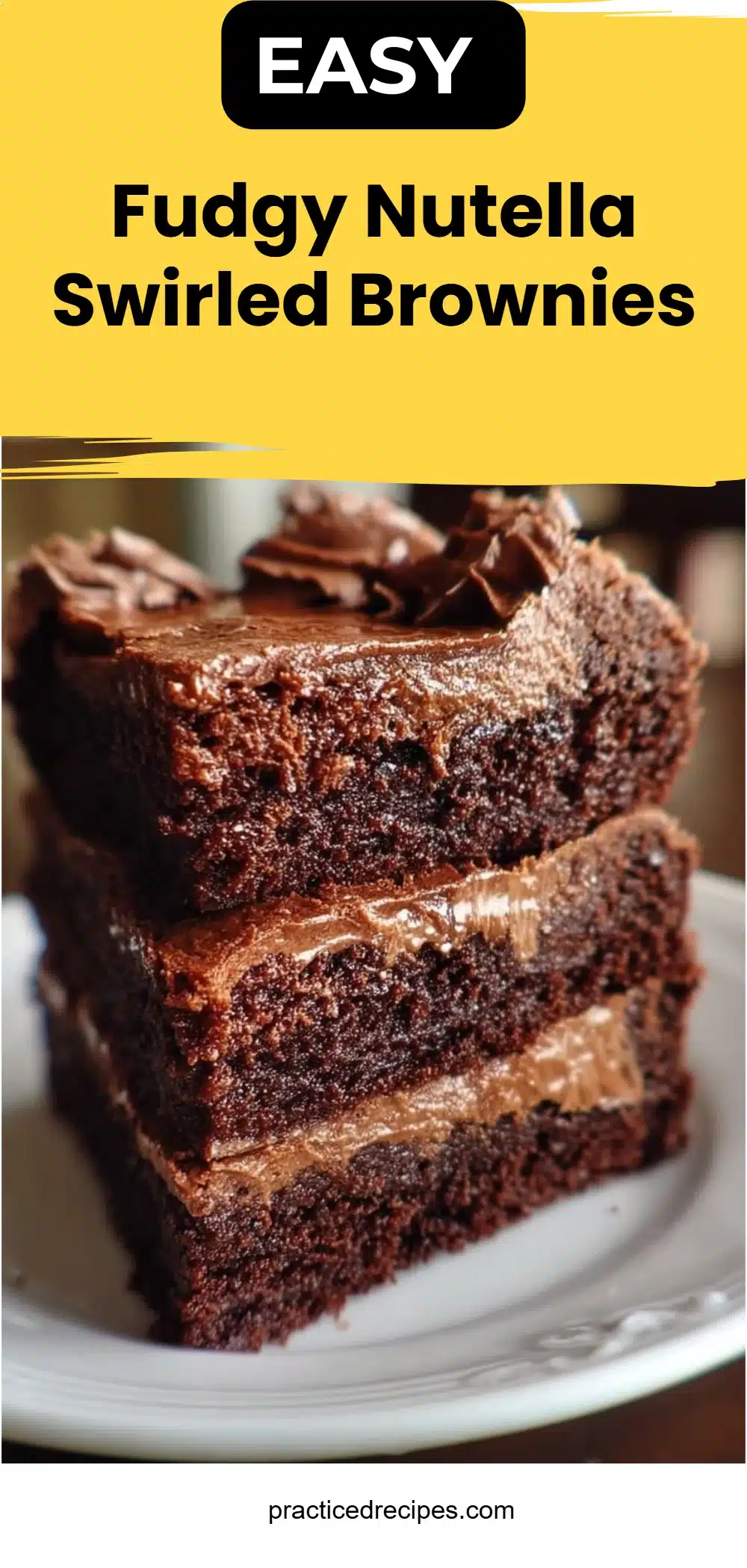 Fudgy Nutella Swirled Brownies