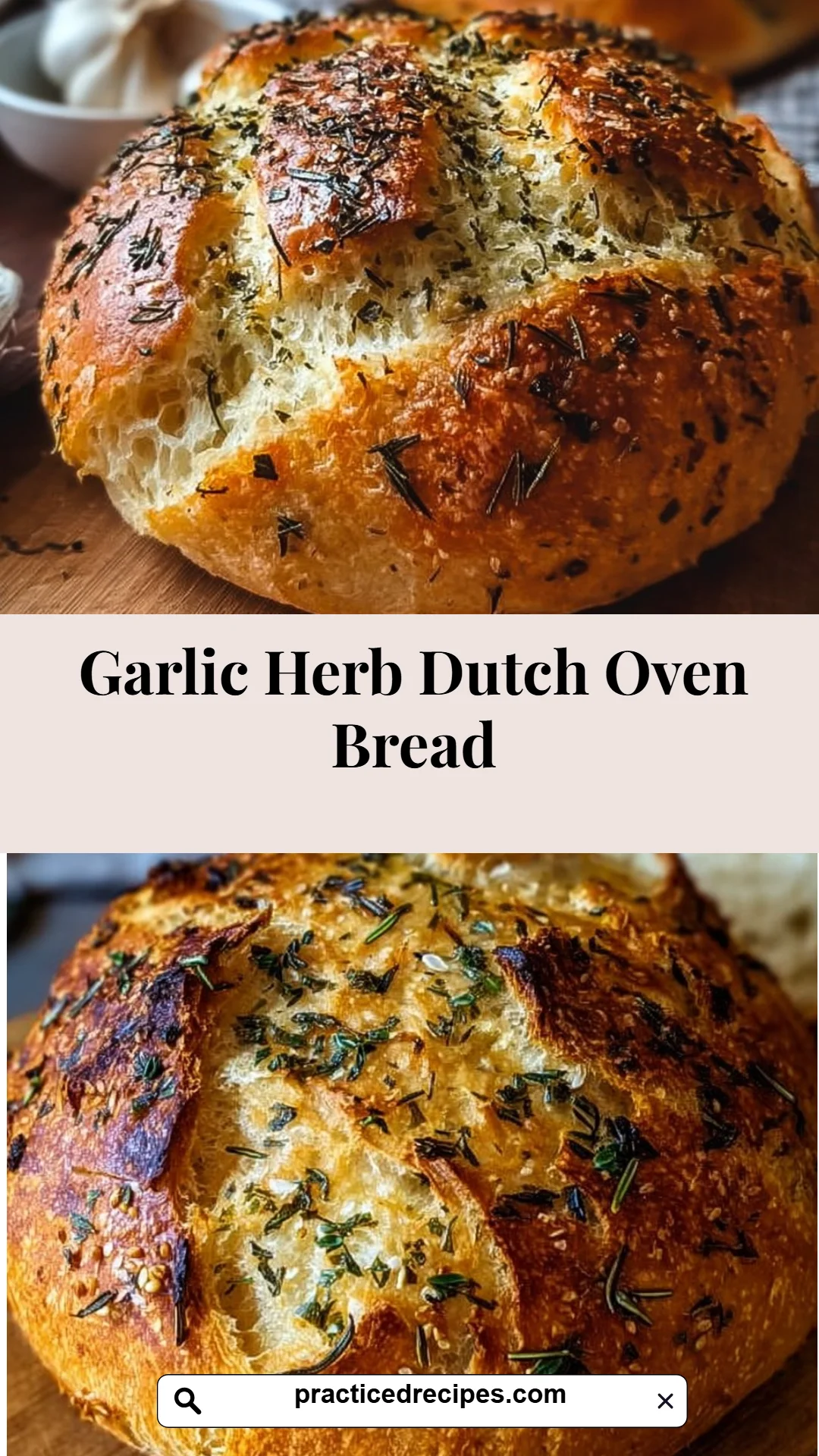 Garlic Herb Dutch Oven Bread