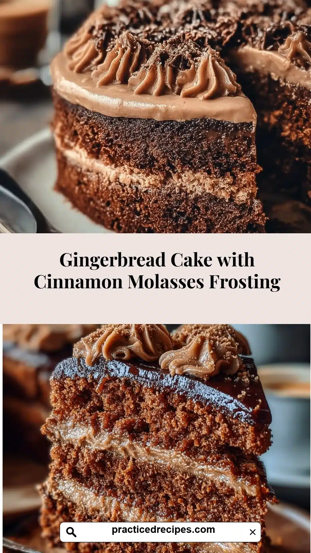 Gingerbread Cake with Cinnamon Molasses Frosting