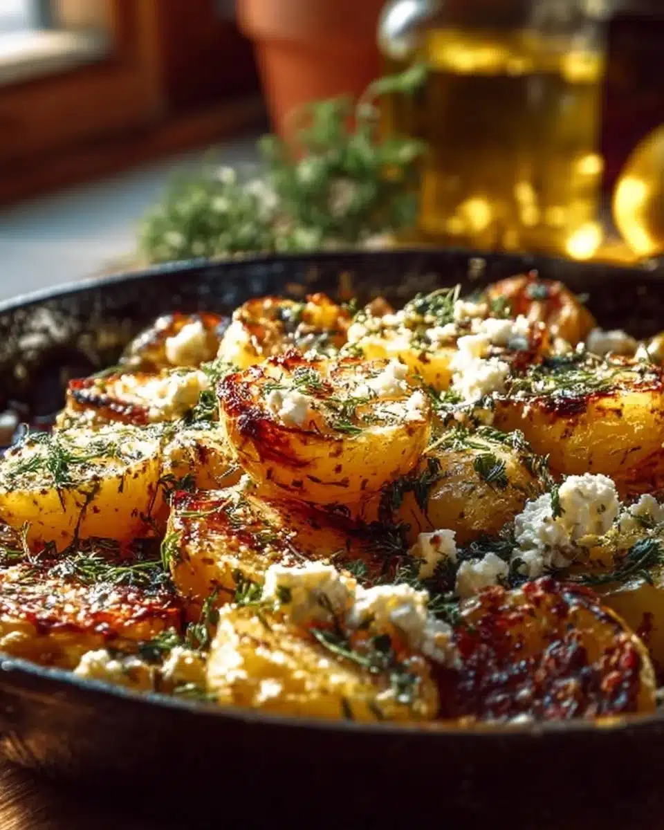 Greek Lemon Feta Potatoes