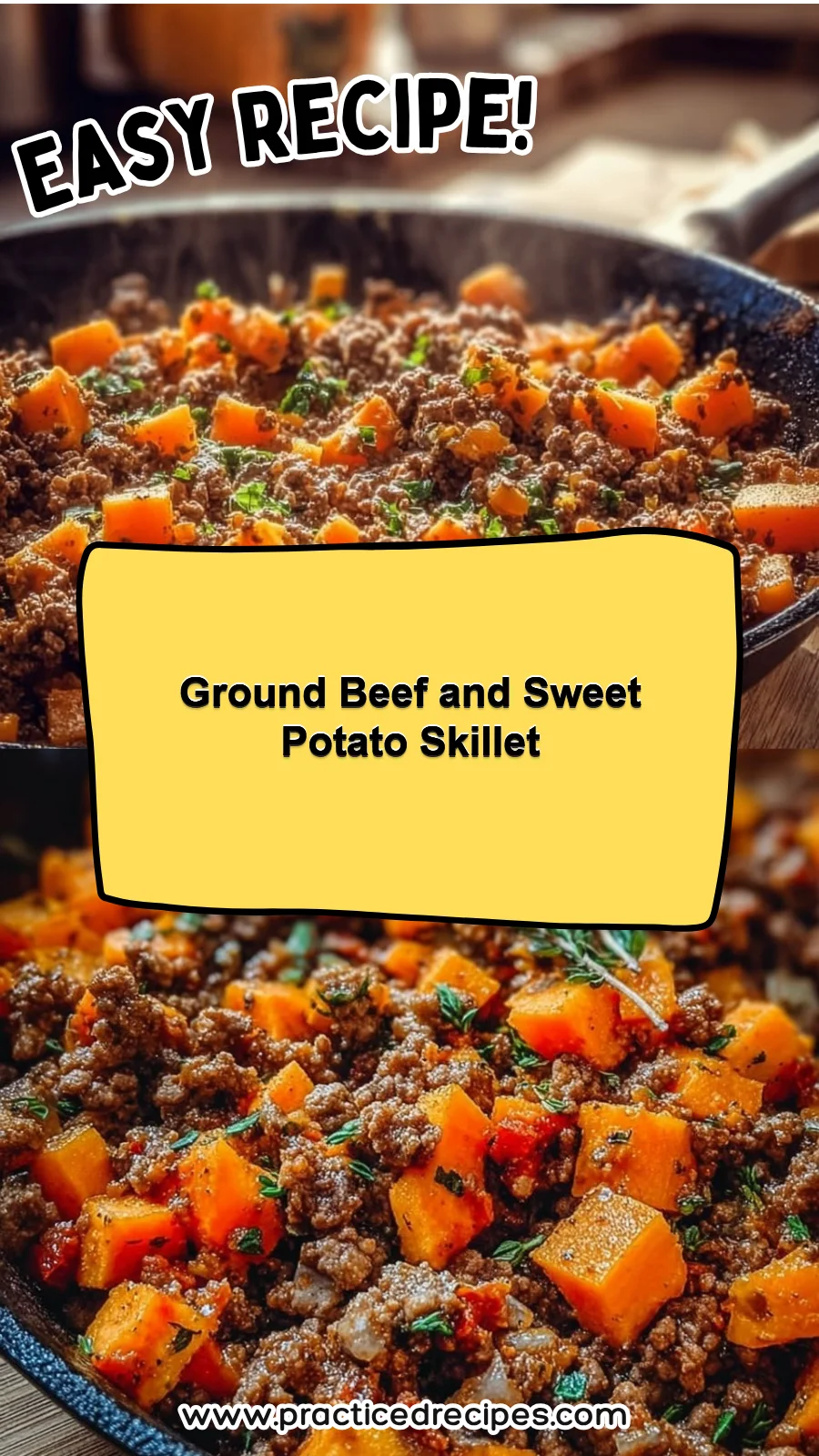 Ground Beef and Sweet Potato Skillet