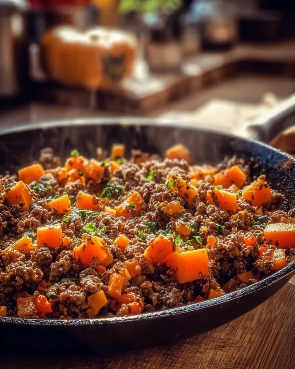 Ground Beef and Sweet Potato Skillet