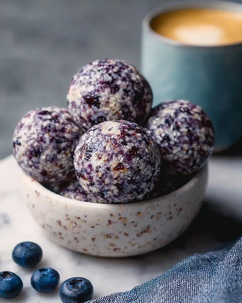 Healthy blueberry protein balls packed with nutrients and flavor