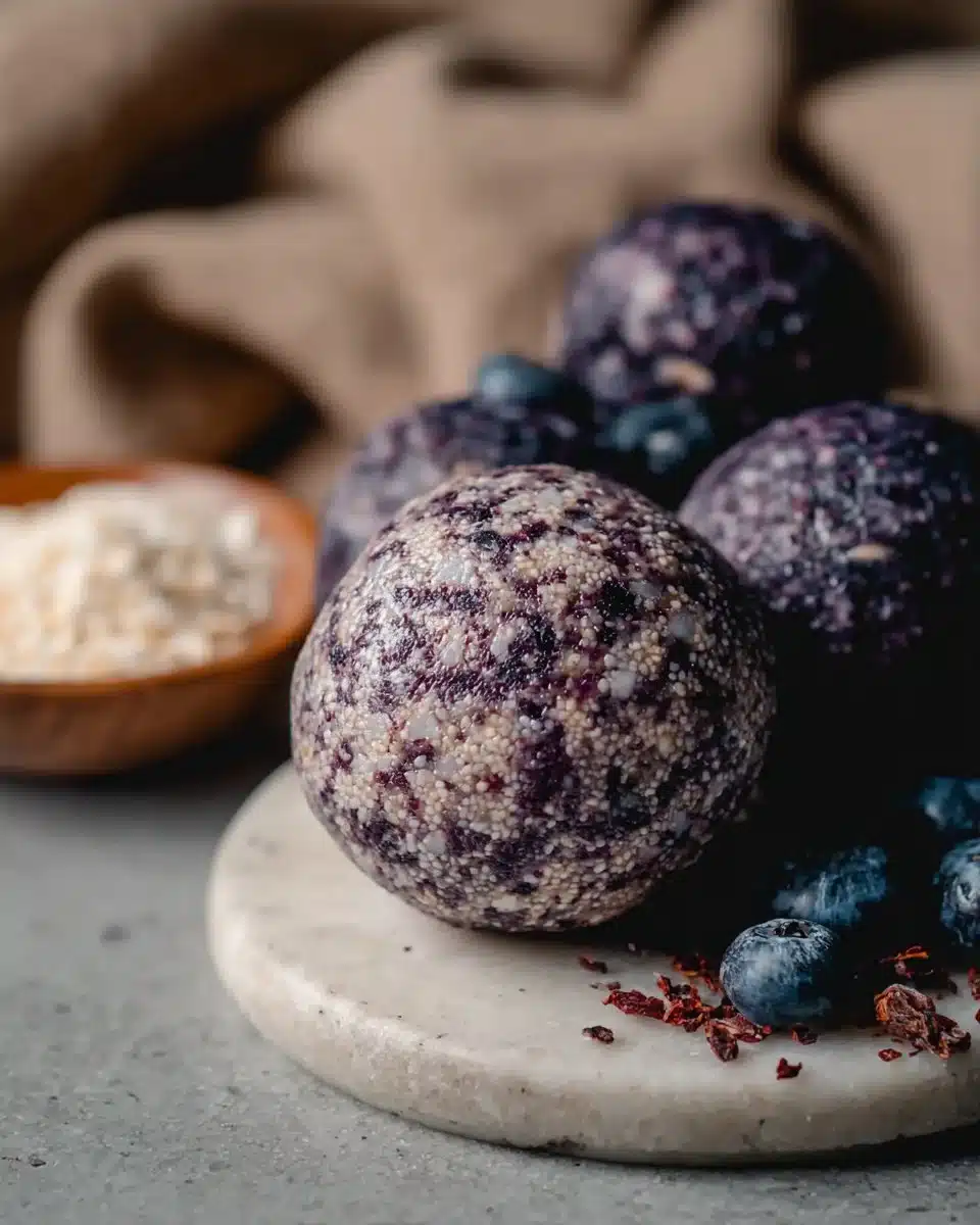 Healthy Blueberry Protein Balls | Quick No-Bake Breakfast