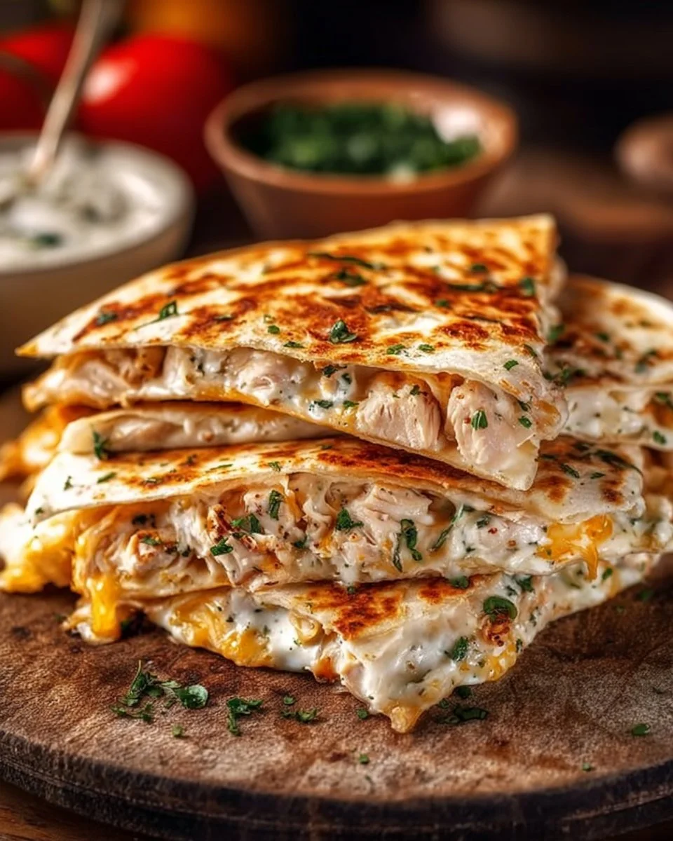 High-Protein Chicken Ranch Quesadilla