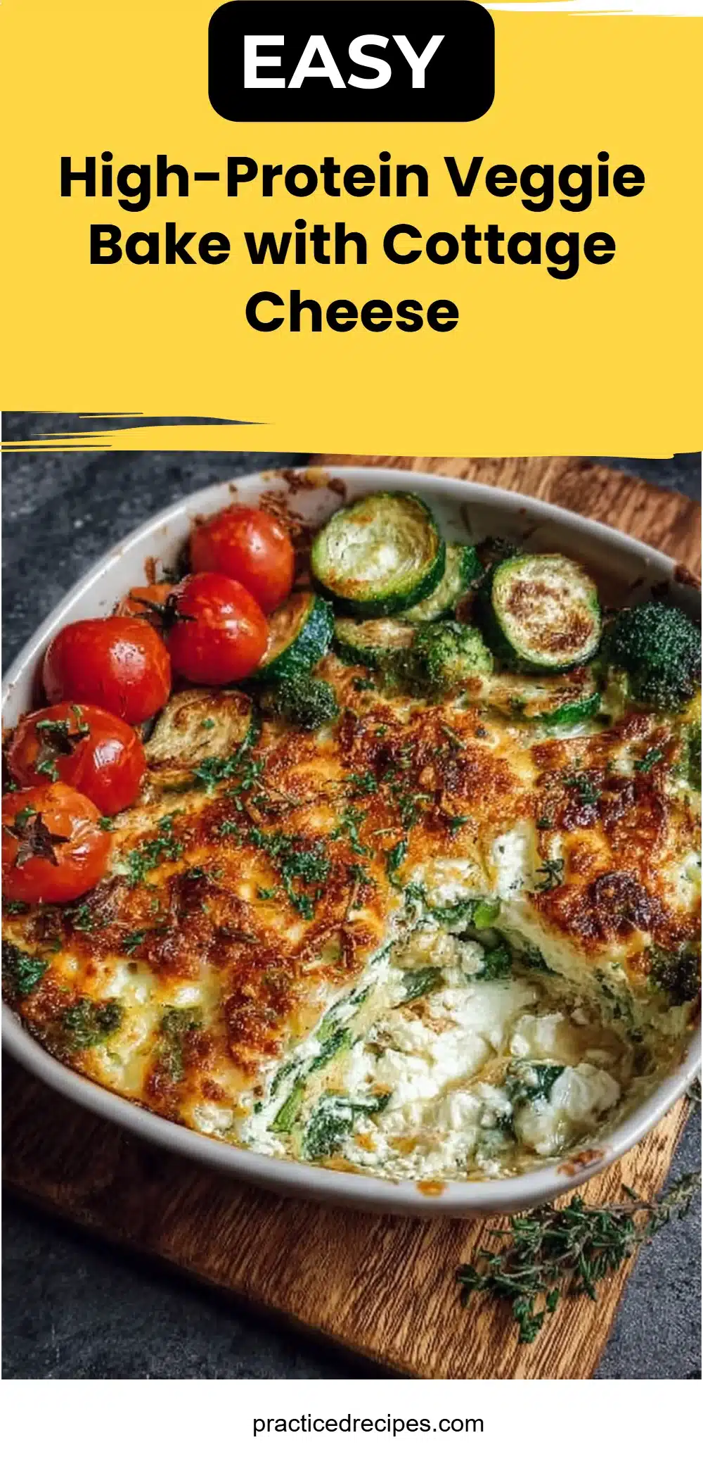 High-Protein Veggie Bake with Cottage Cheese