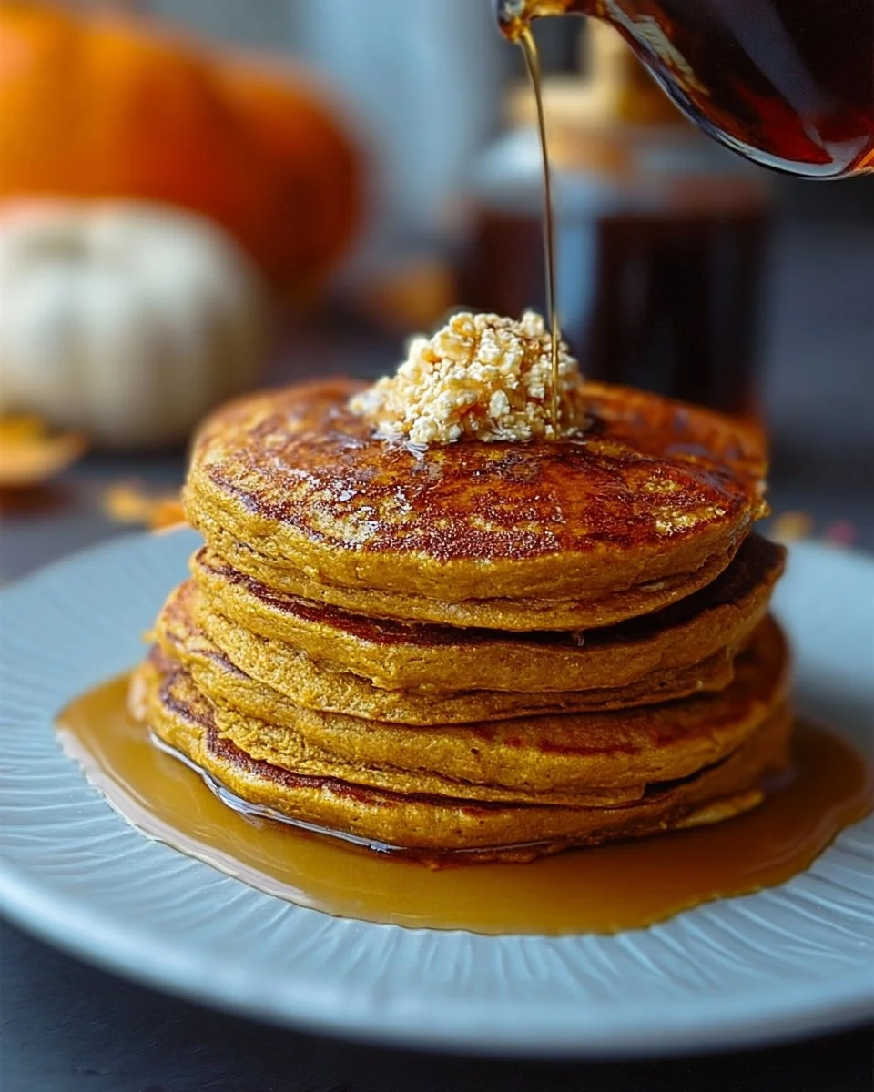 Delicious homemade Pumpkin Pancakes inspired by Gilmore Girls Luke's Diner