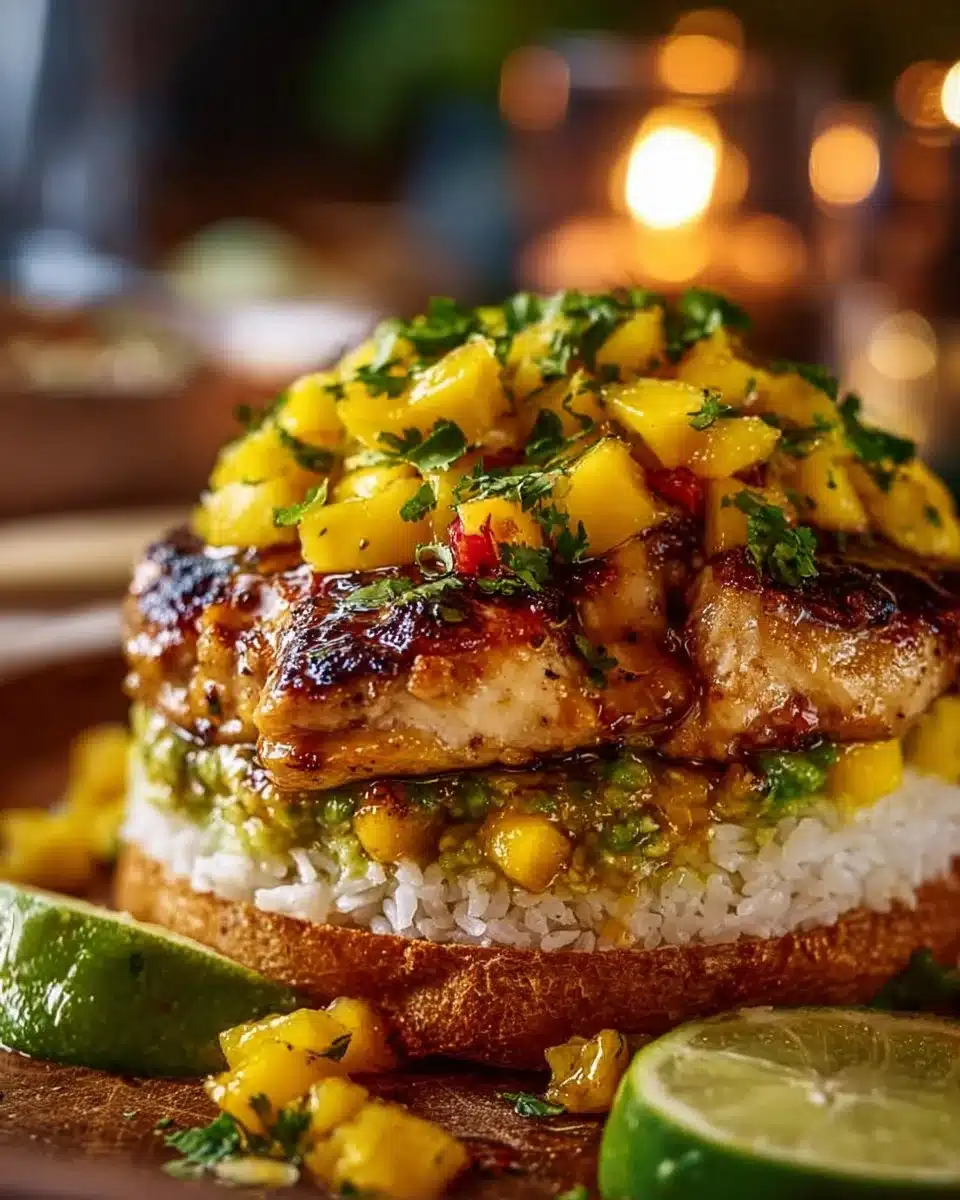 Honey Lime Chicken Mango Stack