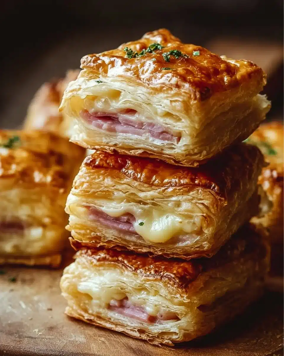 How to Make Crispy Ham & Cheese Puff Pastry Stacks