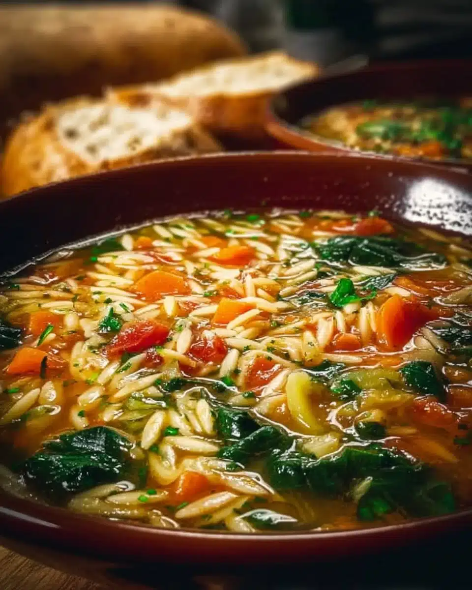 Italian Orzo Spinach Soup