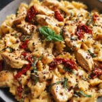 Delicious Marry Me Chicken Pasta with creamy sauce and herbs