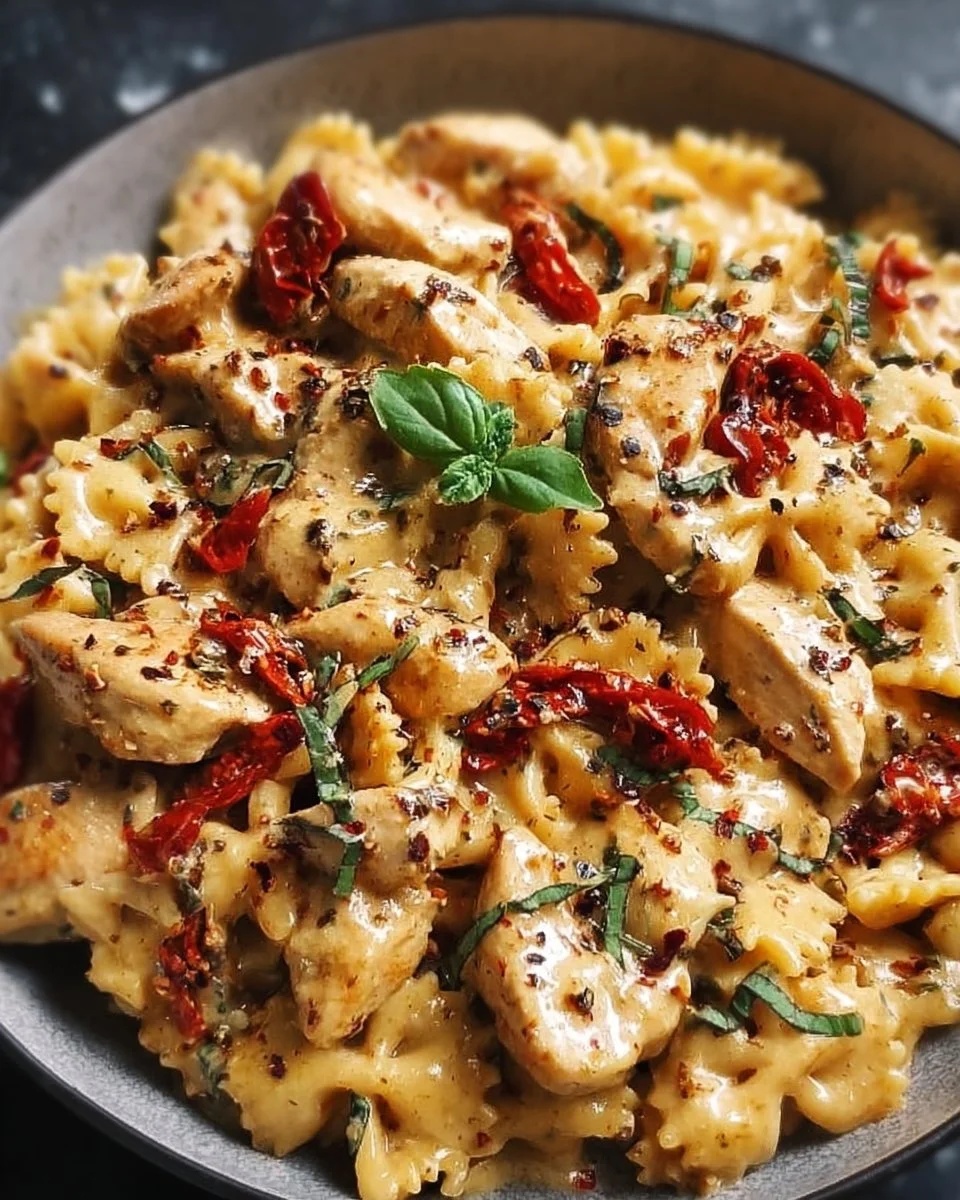 Delicious Marry Me Chicken Pasta with creamy sauce and herbs