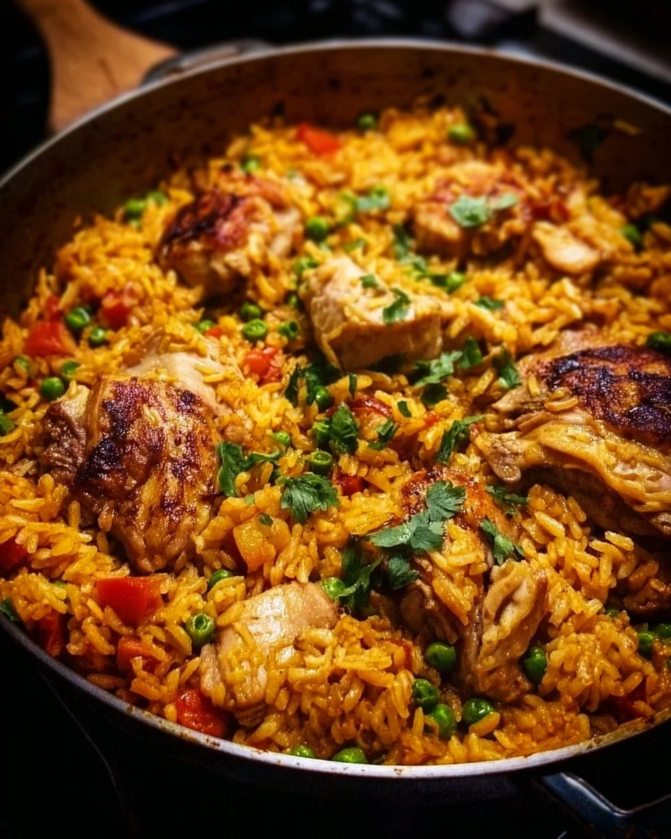 Delicious plate of Nando's-inspired Portuguese Chicken served with rice