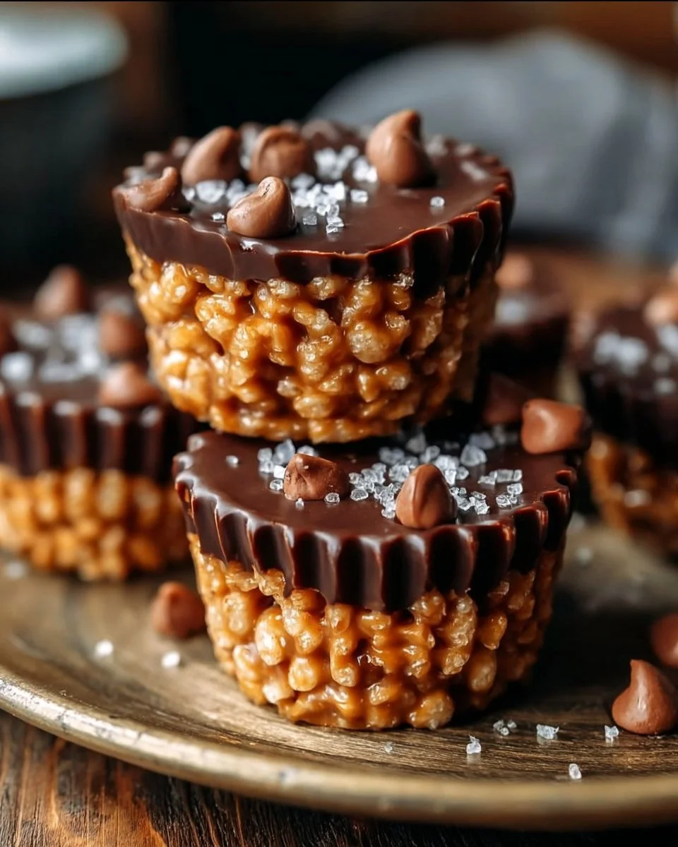 Chocolate Peanut Butter Rice Krispie Cups