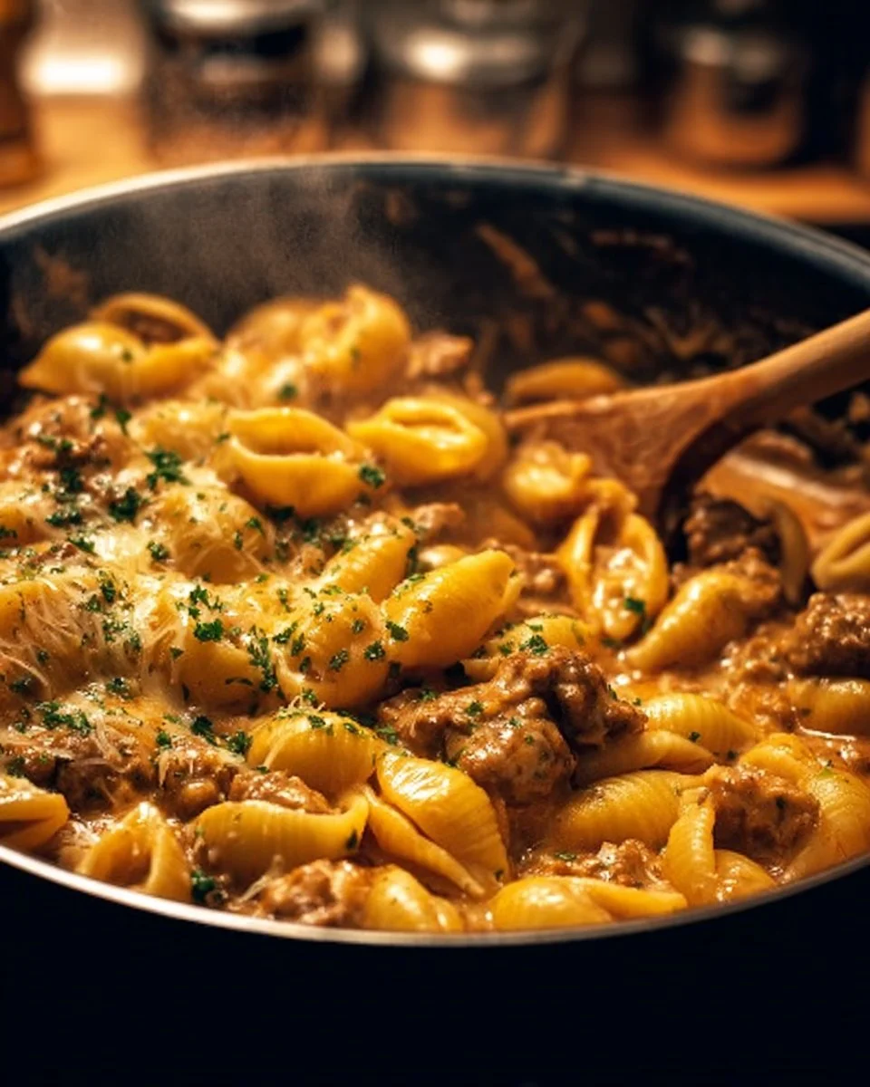 One Pot Cheesy Italian Sausage And Shells