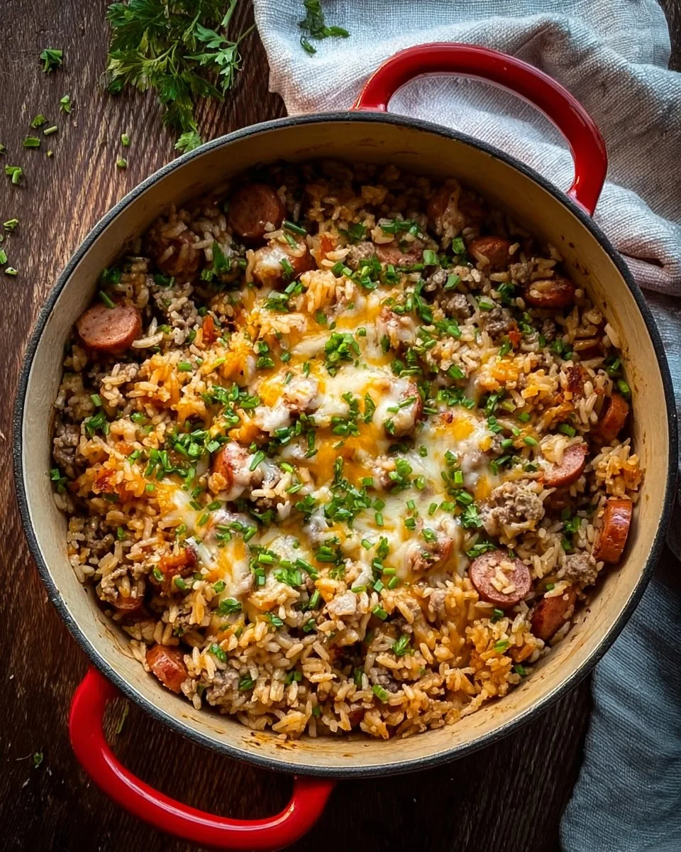 One Pot Dirty Rice with Sausage - flavorful and hearty comfort dish