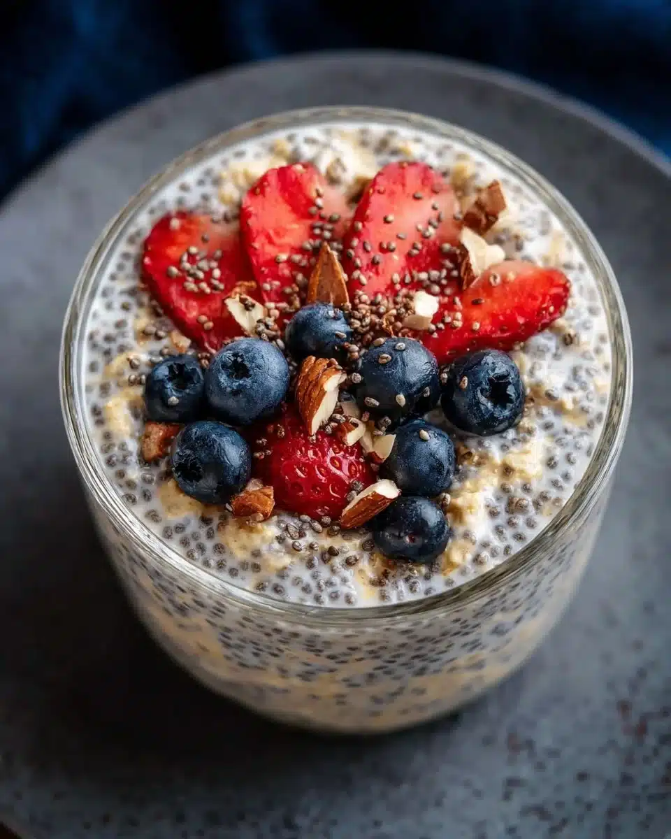 Delicious overnight oats and chia seed pudding in colorful bowls