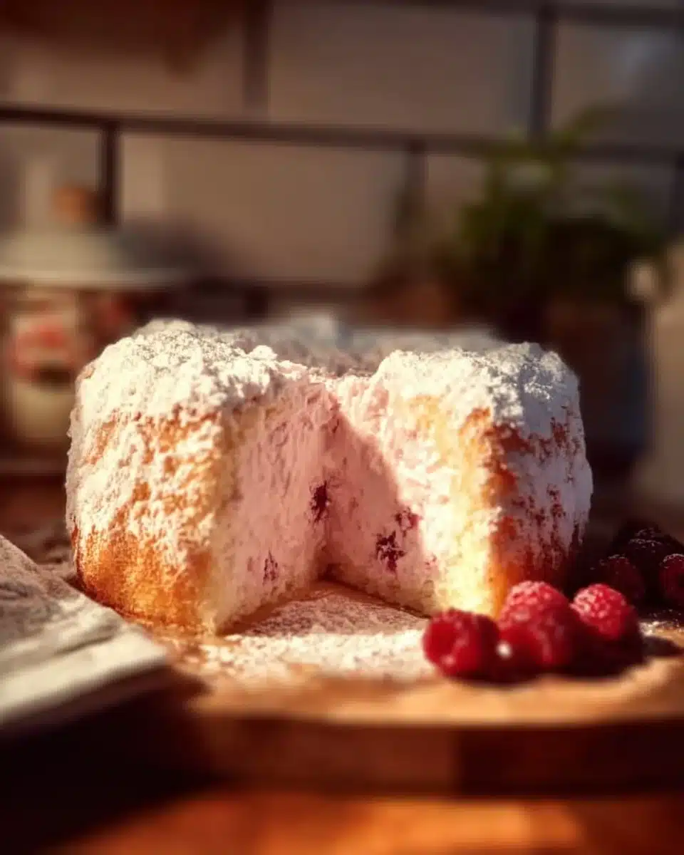 Raspberry Angel Food Cake