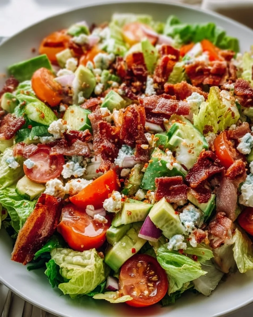 Ruth's Chris-inspired chopped salad with fresh vegetables and dressing