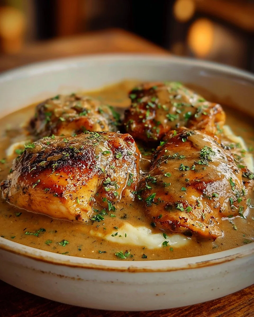 Smothered Chicken Thighs Gravy