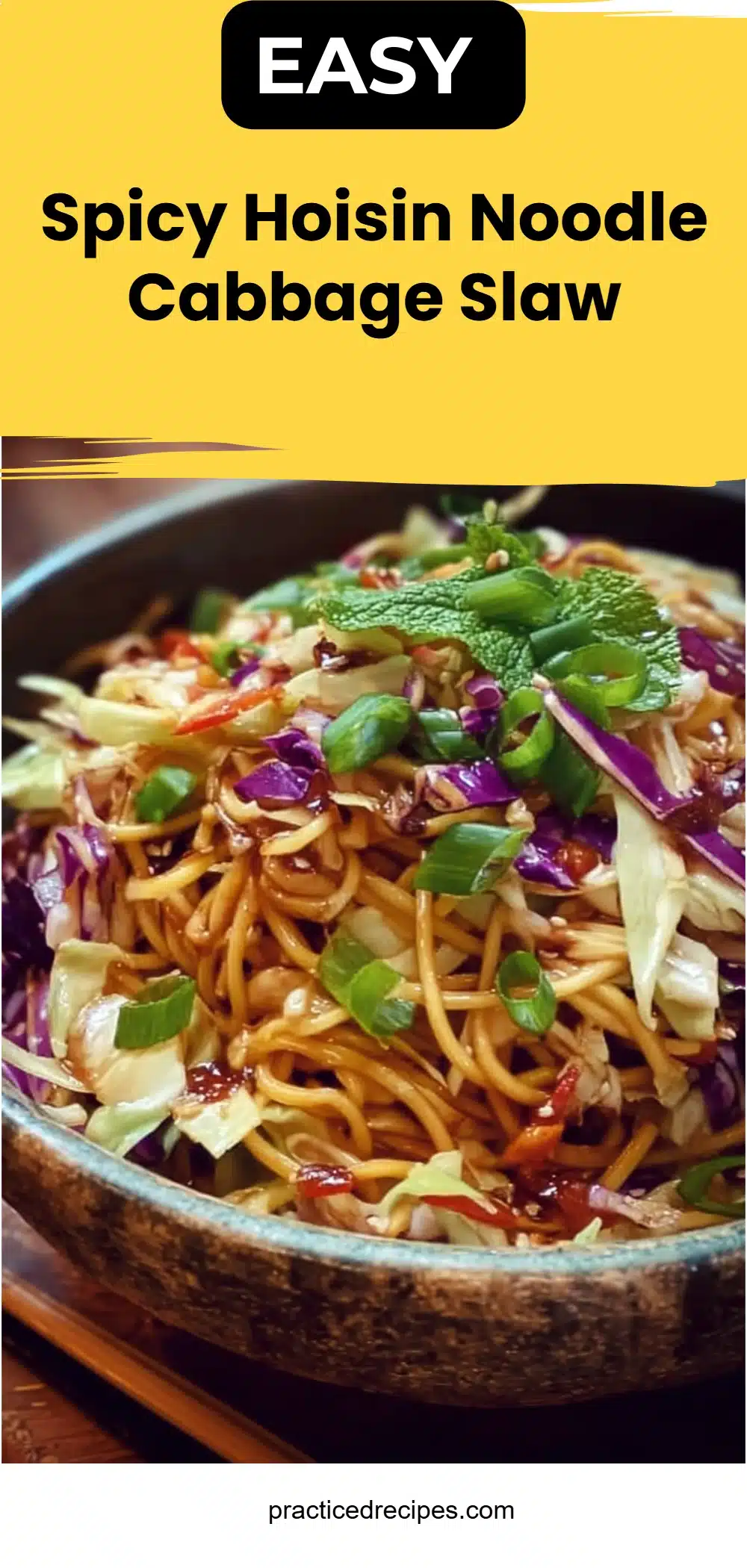 Spicy Hoisin Noodle Cabbage Slaw
