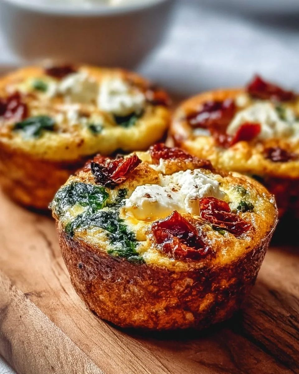 Spinach, Feta, and Sun-Dried Tomato Egg Muffins