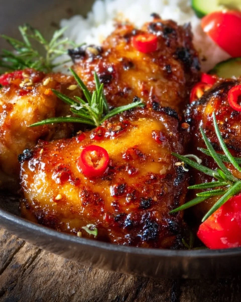 Sticky Sweet Chili Chicken Thighs in Air Fryer