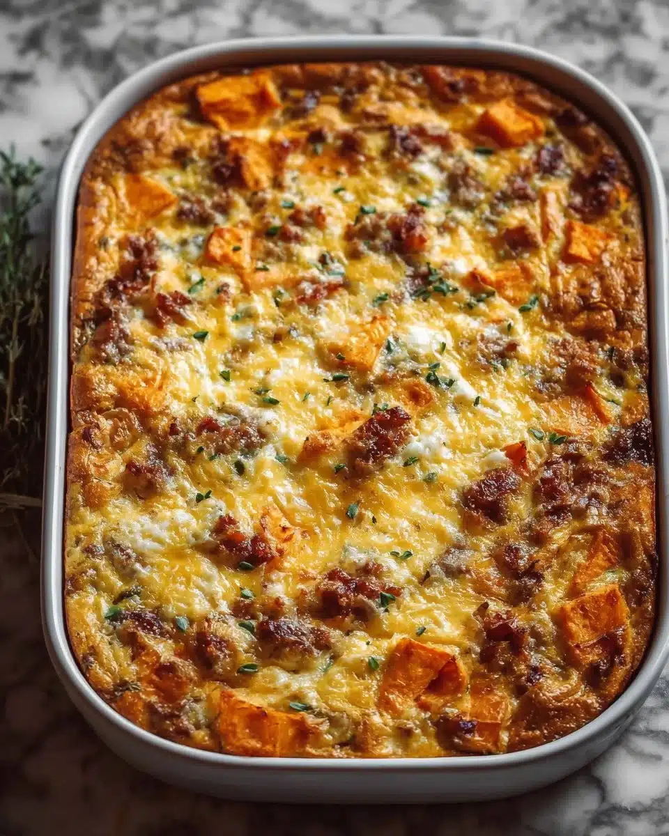 Delicious Sweet Potato Egg Casserole fresh out of the oven