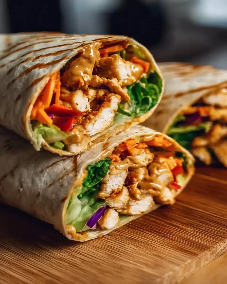 Thai Peanut Chicken Wraps