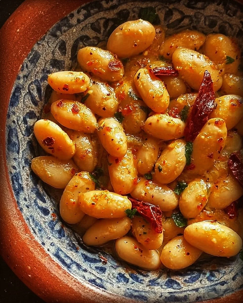 Tuscan Marry Me Butter Beans dish served in a bowl