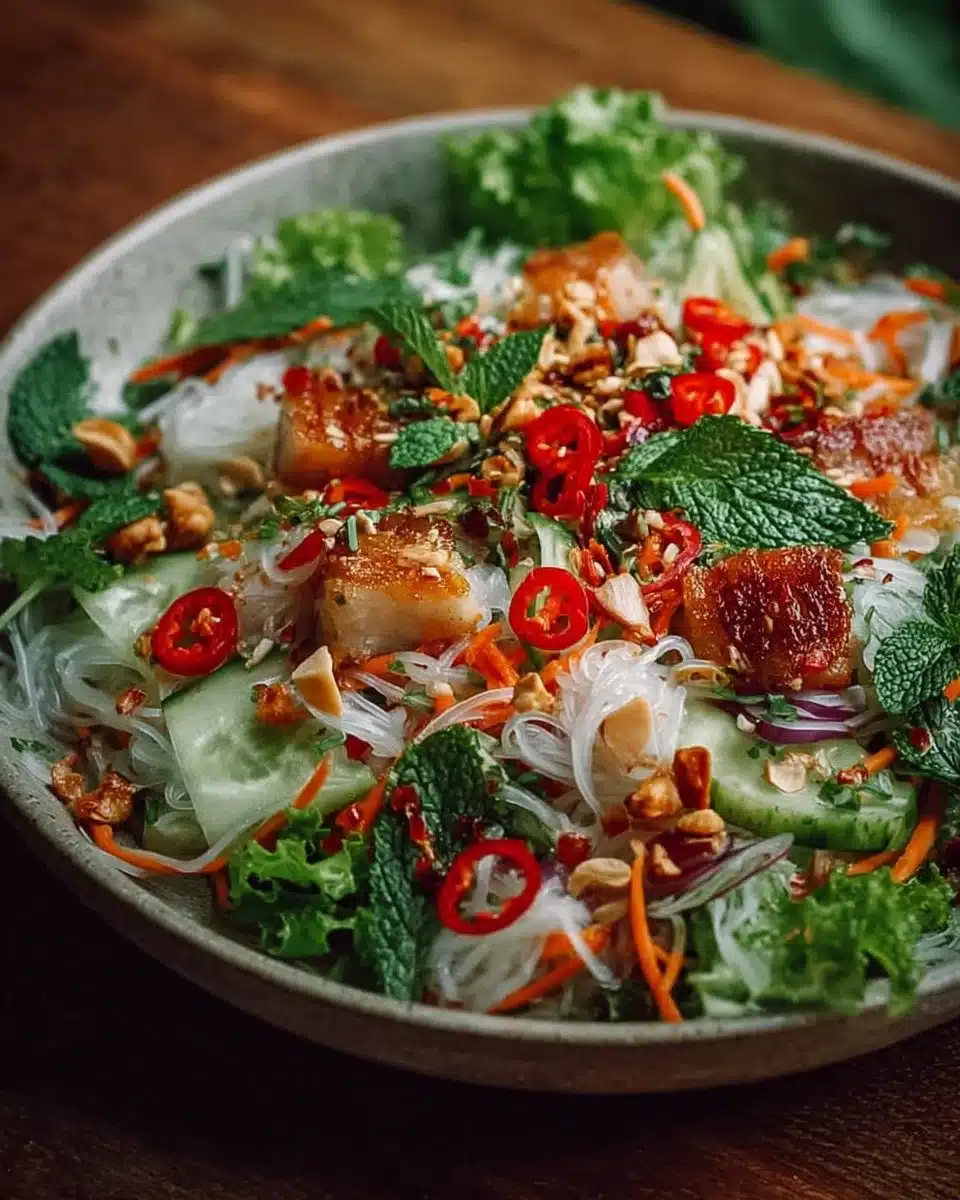 Vibrant Vietnamese Spring Roll Salad with fresh vegetables and herbs